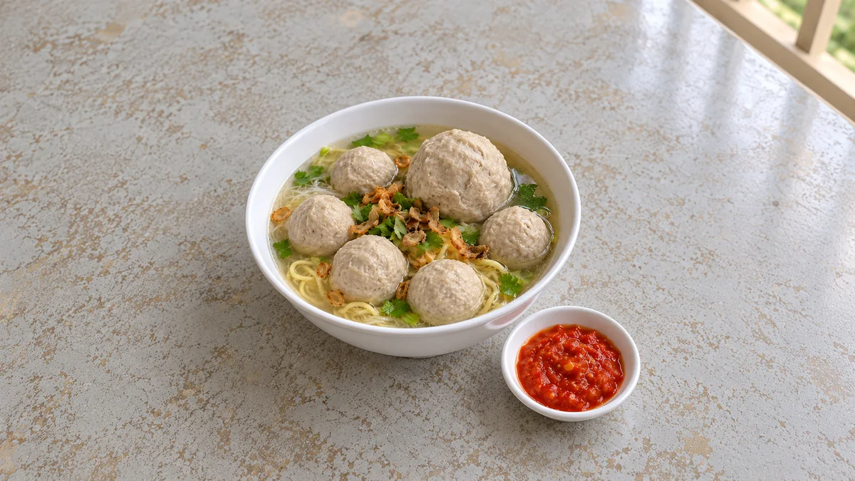 Saran penyajian bakso kuah