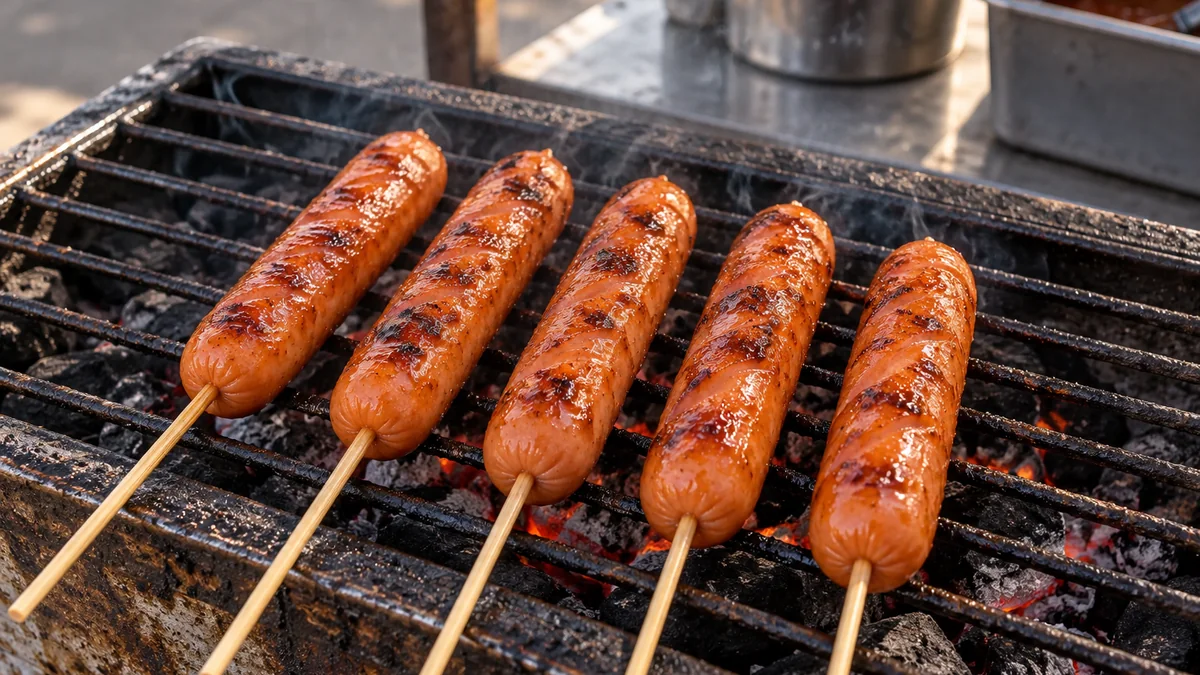 Saran penyajian sosis bakar