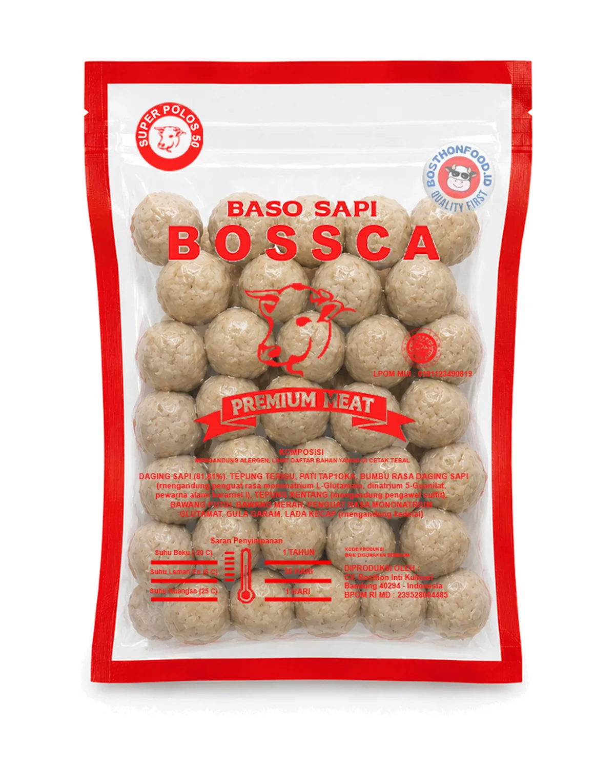Kemasan Bossca Bakso super restaurant