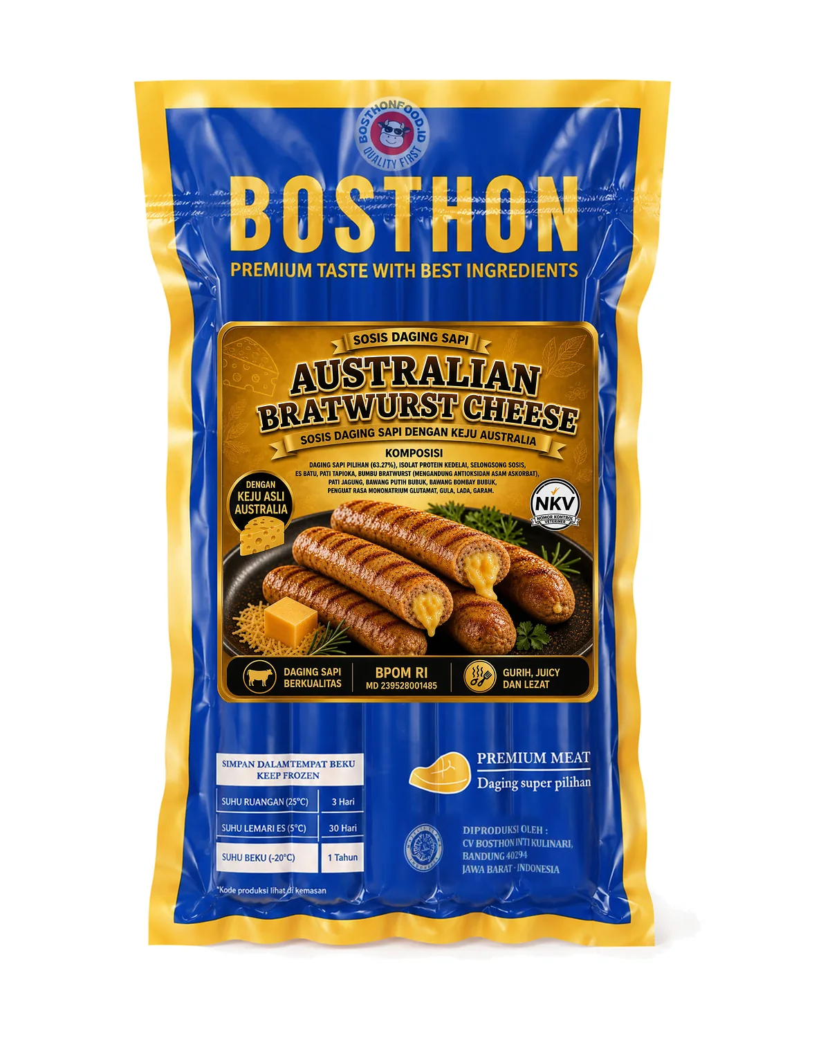 Kemasan Bosthon Bratwurst keju